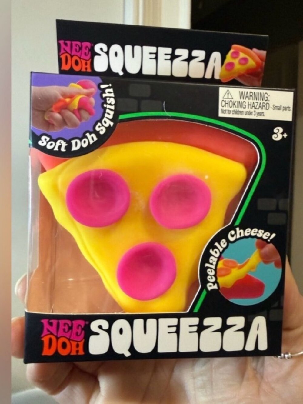 NeeDoh Squeeza Pizza Squishy Toy – Yellow & Pink – Authentic – New